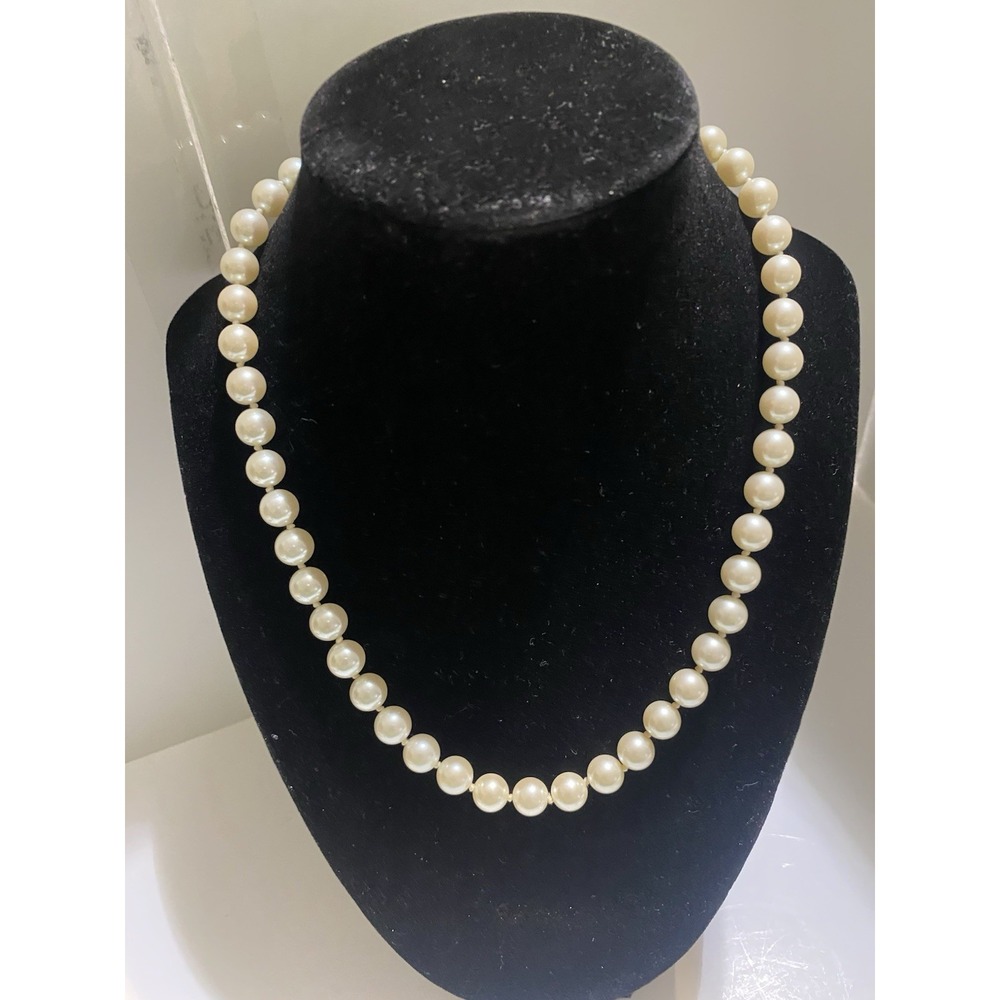Pearl Knotted Necklace With 10k Clasp-18' Faux